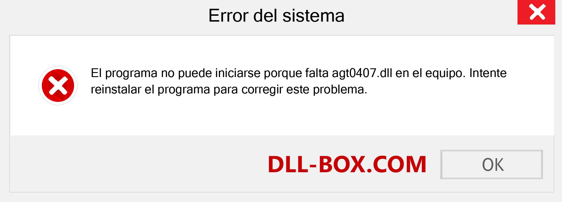 ¿Falta el archivo agt0407.dll ?. Descargar para Windows 7, 8, 10 - Corregir agt0407 dll Missing Error en Windows, fotos, imágenes